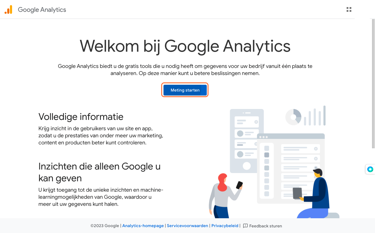 Google Analytics 4 account aanmaken screenshot 1