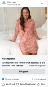 Little label advertentie damespyjama