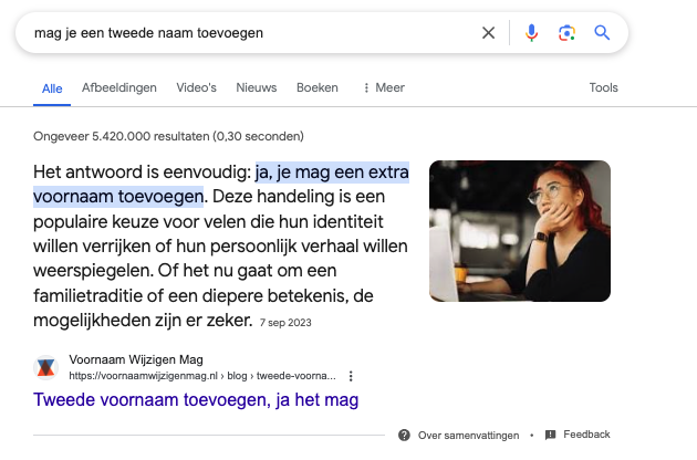 zoekresultaat Voornaam Wijzigen Mag 