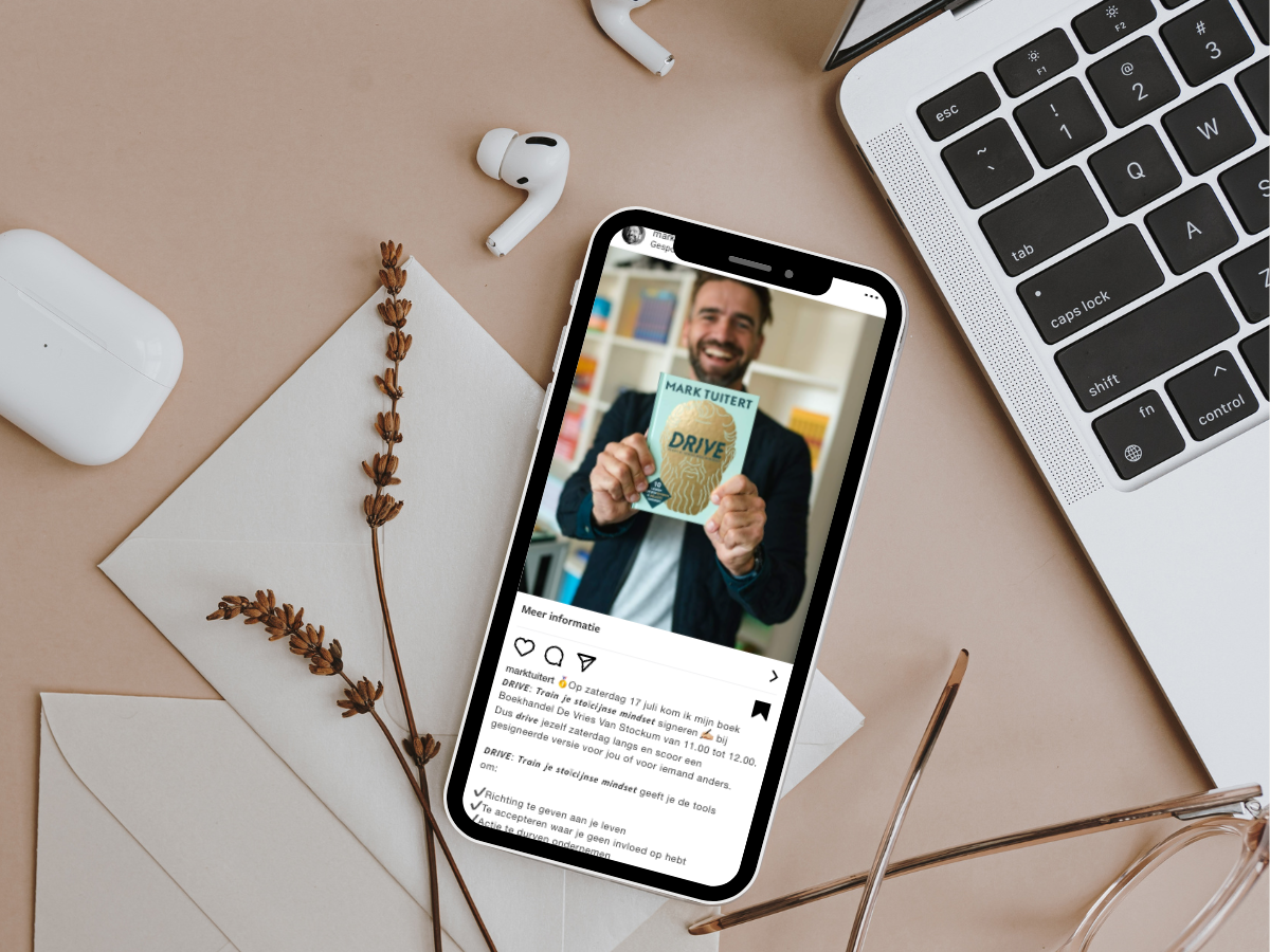 Instagram advertentie signeersessie boek Drive, Mark Tuitert.