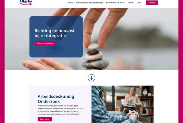 ADarbo header homepage nieuwe website die wij hebben ontworpen