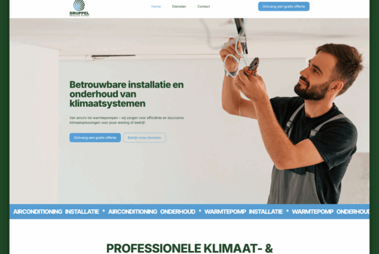 Druppel Installatietechniek homepage header nieuwe website