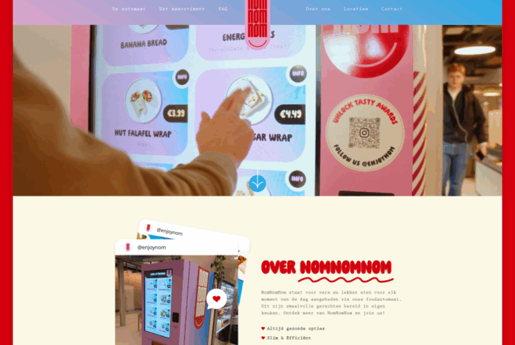 NomNomNom homepage header nieuwe website